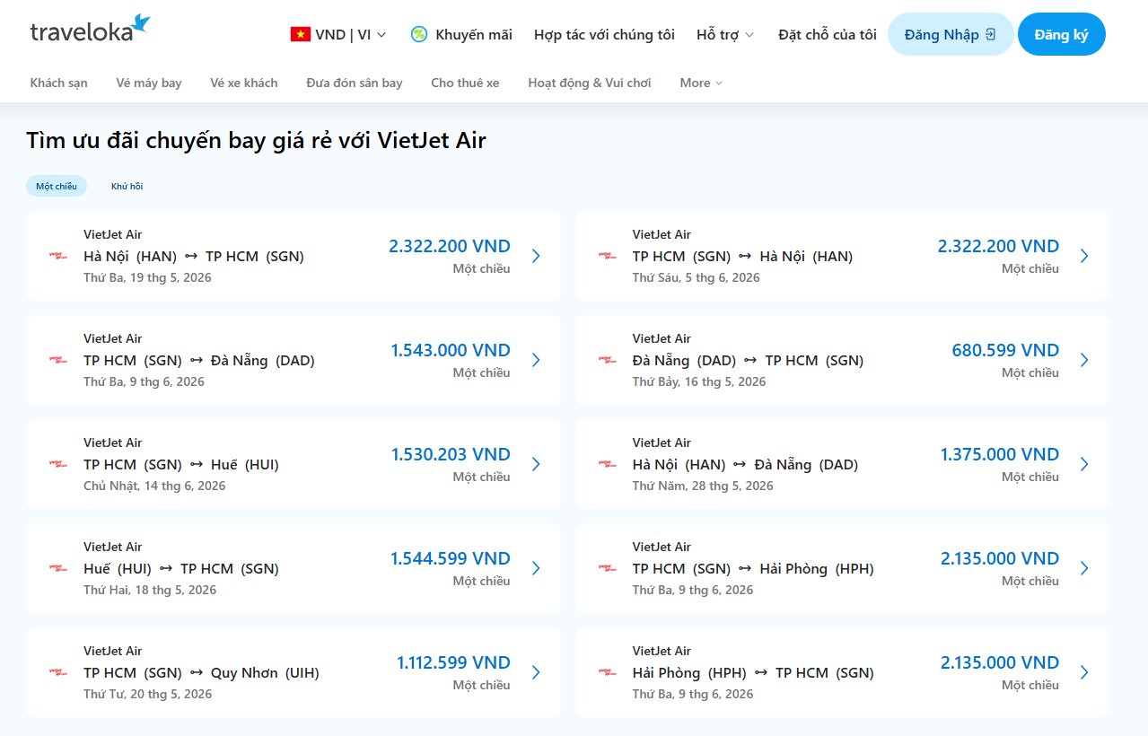 Đặt vé máy bay và mua thêm hành lý tiện lợi trên Traveloka